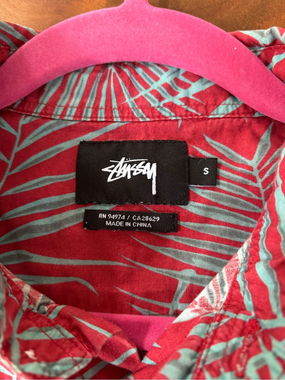 Stussy Palm Leaf Hawaiian Button Shirt - Size Small - Picture 5 of 7